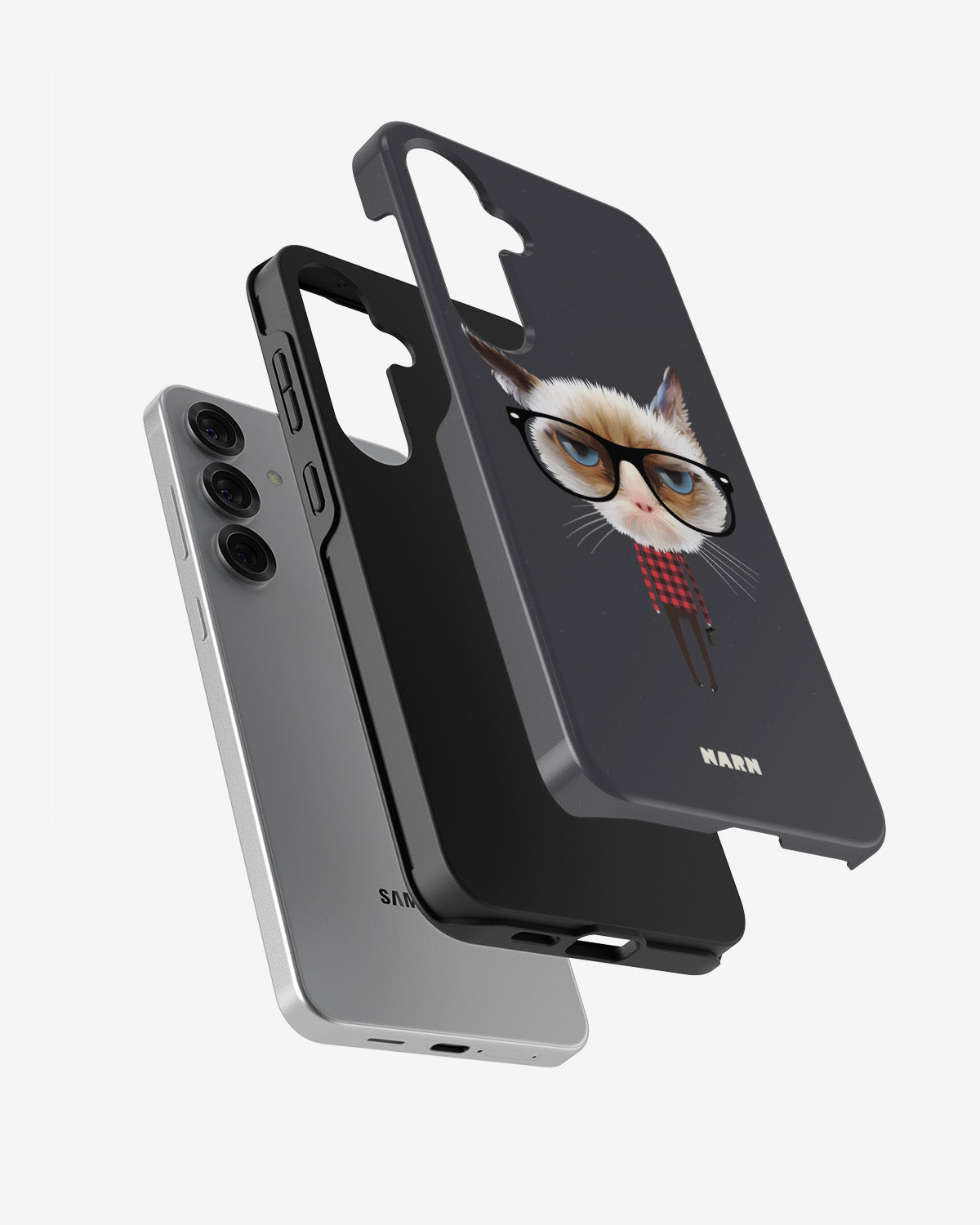Samsung Galaxy S24 FE Tough Case – Hipster Cat - View 2