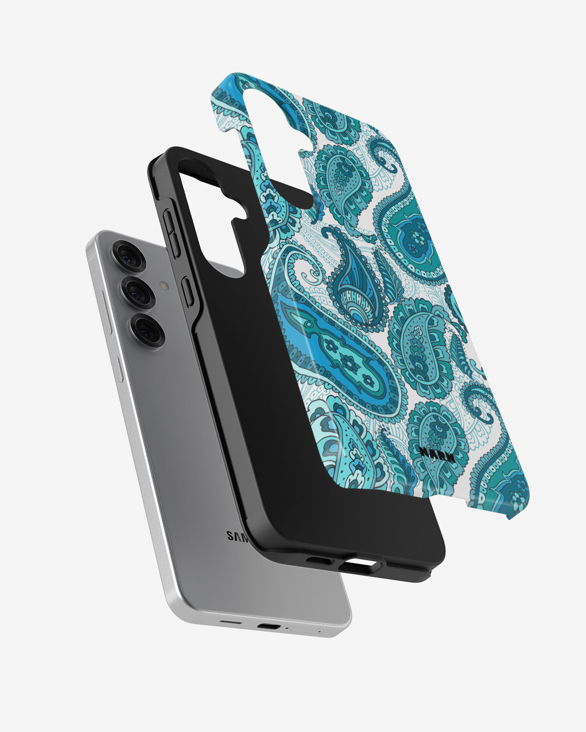 Samsung Galaxy S24 FE Tough Case – Turquoise Paisley - View 2