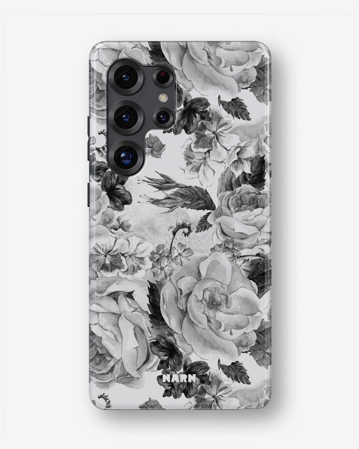 Samsung Galaxy S24 Ultra Tough Case – Black & White Bloom - View 1