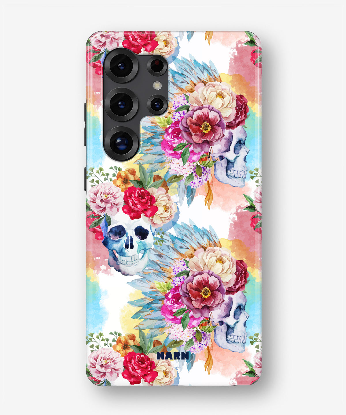 Samsung Galaxy S24 Ultra Tough Case – Flowered Skulls - View 1
