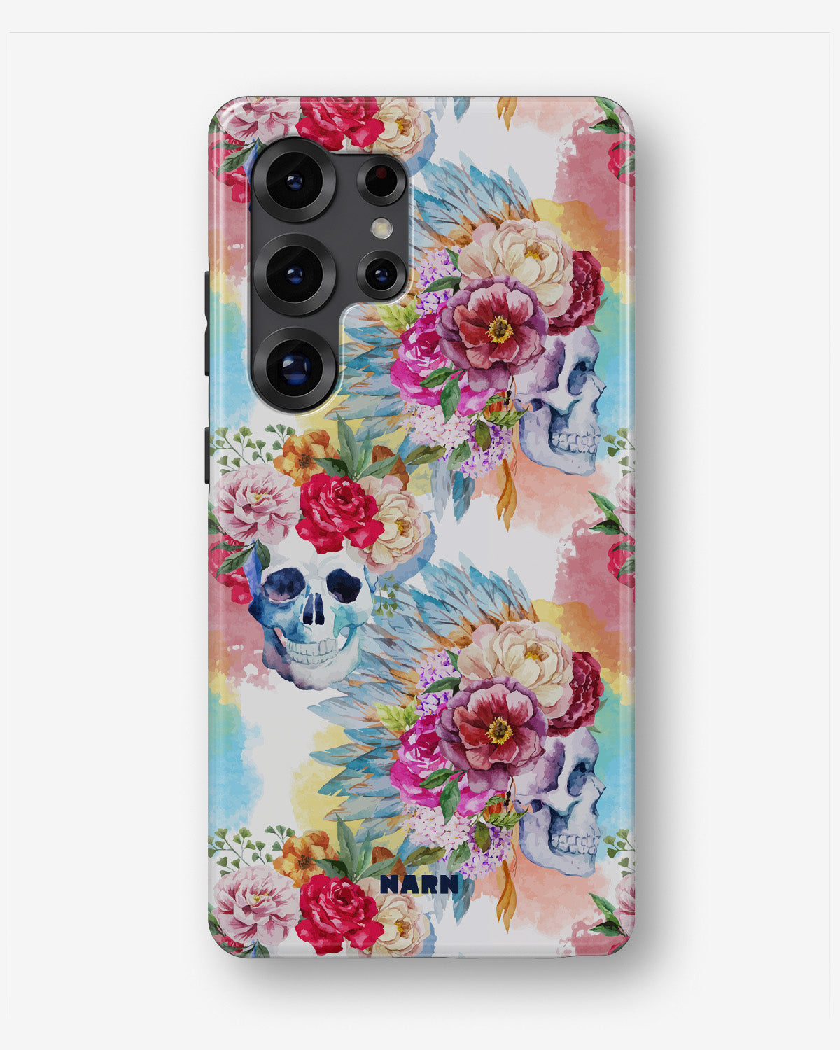 Samsung Galaxy S24 Ultra Tough Case – Flowered Skulls - View 1
