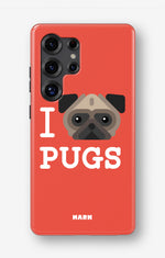 Samsung Galaxy S24 Ultra Tough Case – I Love Pugs - View 1