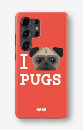 Samsung Galaxy S24 Ultra Tough Case – I Love Pugs - View 1