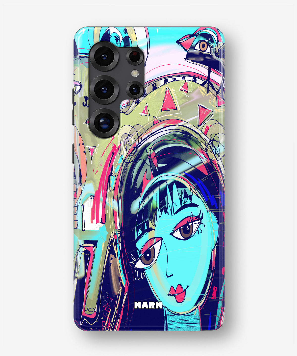 Samsung Galaxy S24 Ultra Tough Case – Abstract Cat - View 1
