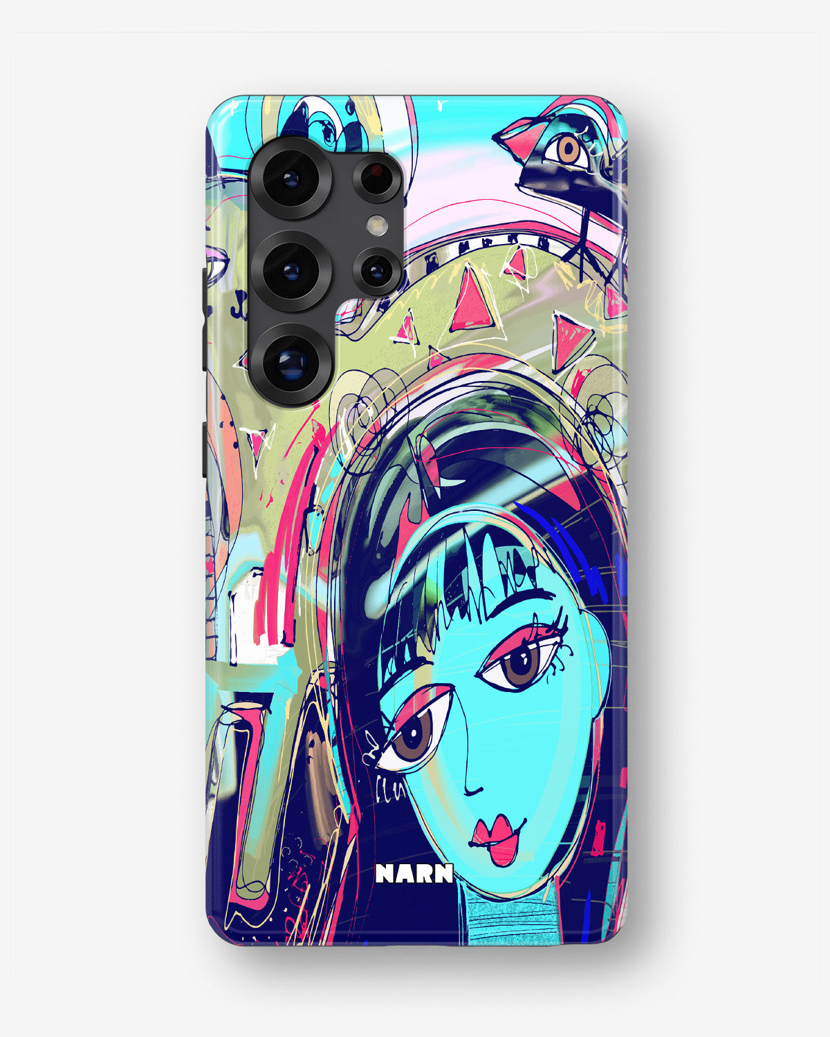 Samsung Galaxy S24 Ultra Tough Case – Abstract Cat - View 1