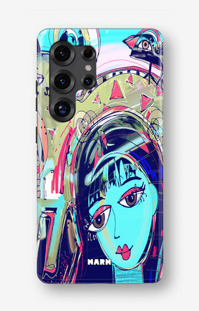 Samsung Galaxy S24 Ultra Tough Case – Abstract Cat - View 1