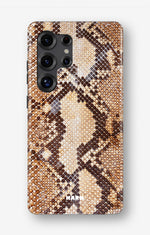 Samsung Galaxy S24 Ultra Tough Case – Brown Snakeskin - View 1