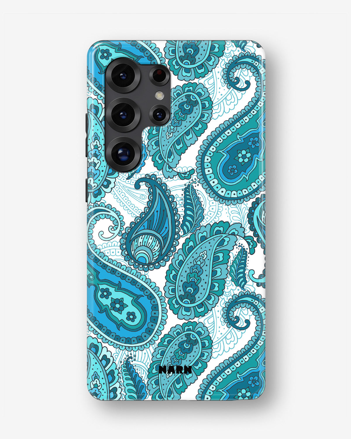 Samsung Galaxy S24 Ultra Tough Case – Turquoise Paisley - View 1