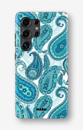 Samsung Galaxy S24 Ultra Tough Case – Turquoise Paisley - View 1