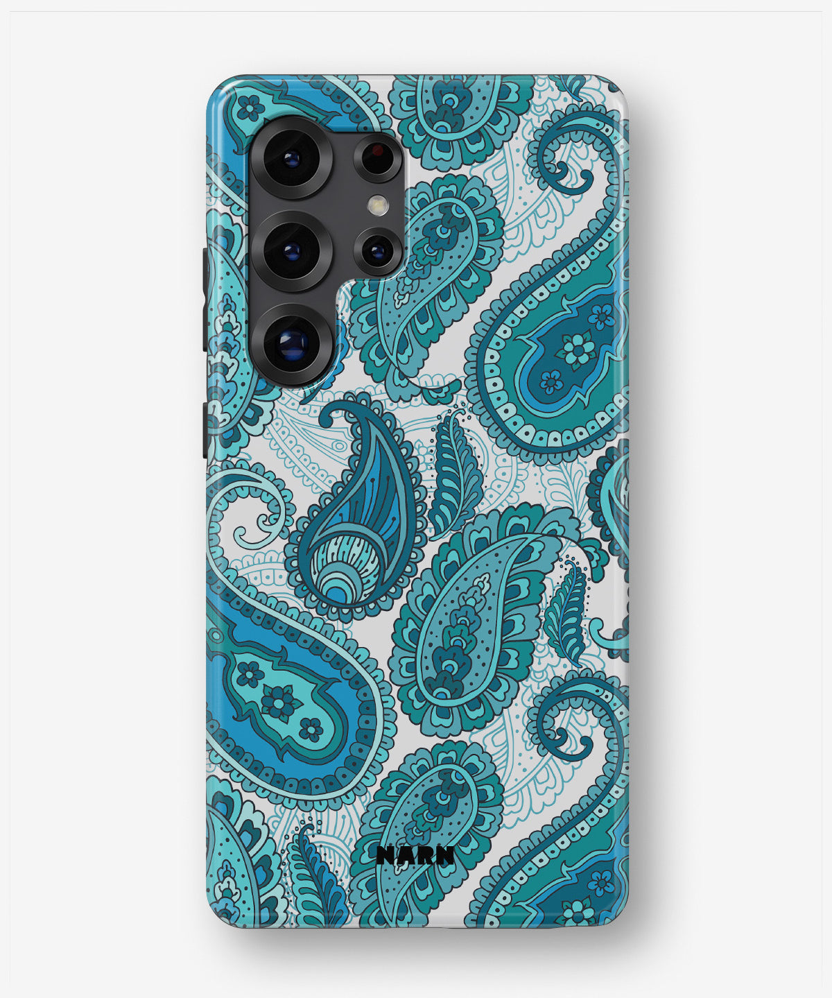 Samsung Galaxy S24 Ultra Tough Case – Turquoise Paisley - View 1