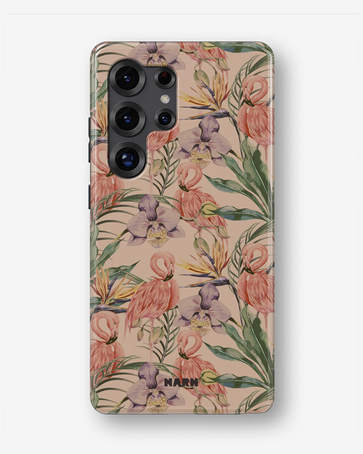 Samsung Galaxy S24 Ultra Tough Case – Flamingos & Flowers - View 1