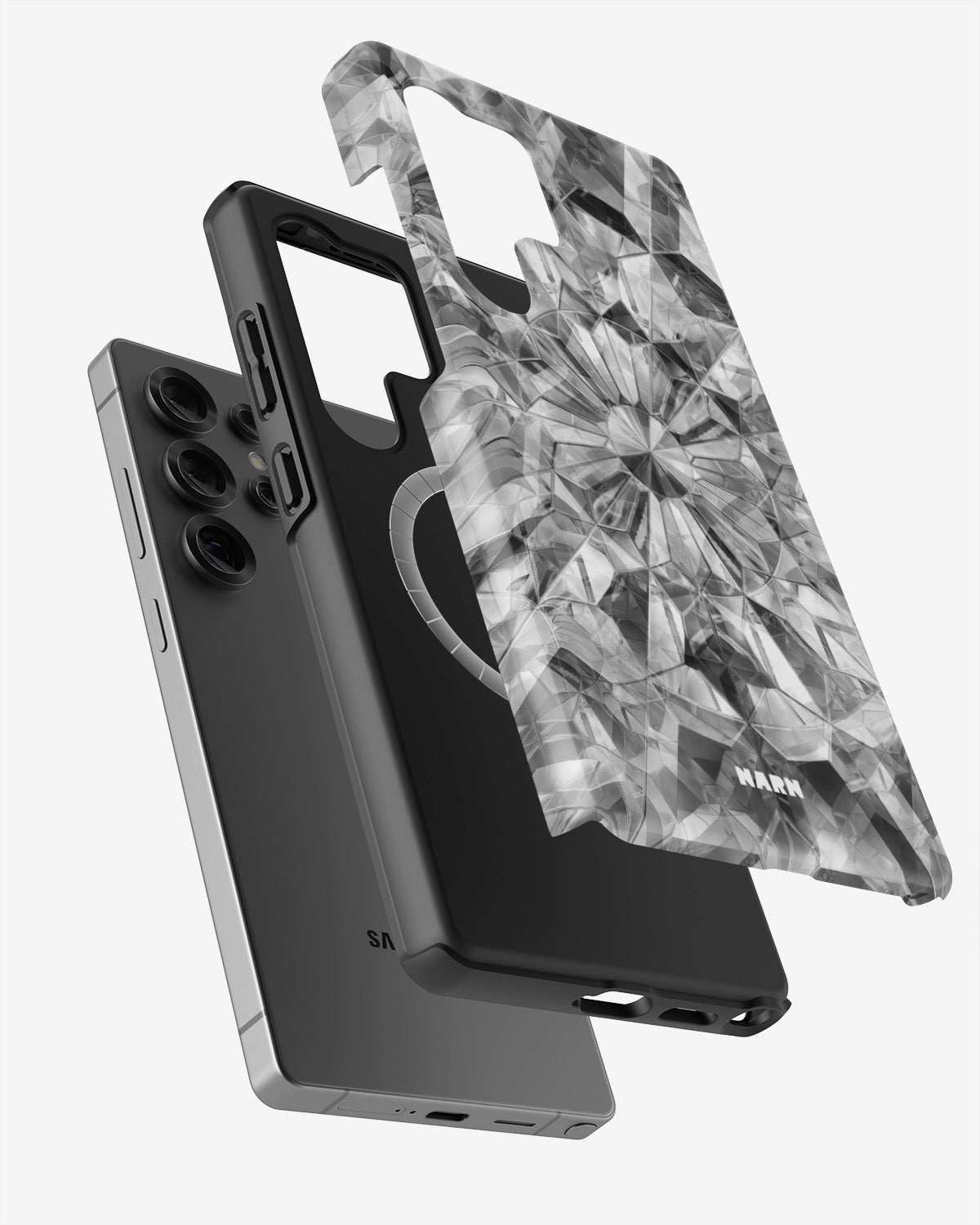 Samsung Galaxy S24 Ultra Tough Case – Grey Crystals - View 2