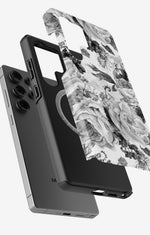 Samsung Galaxy S24 Ultra Tough Case – Black & White Bloom - View 2