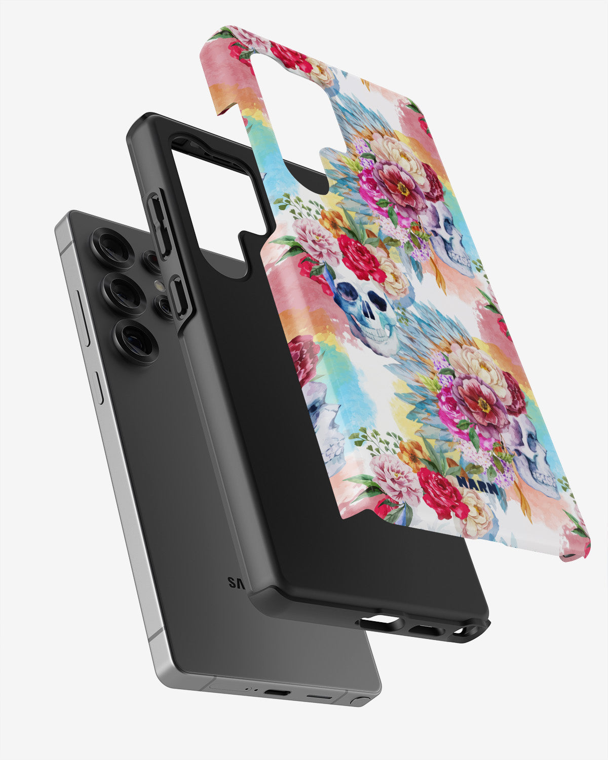Samsung Galaxy S24 Ultra Tough Case – Flowered Skulls - View 2