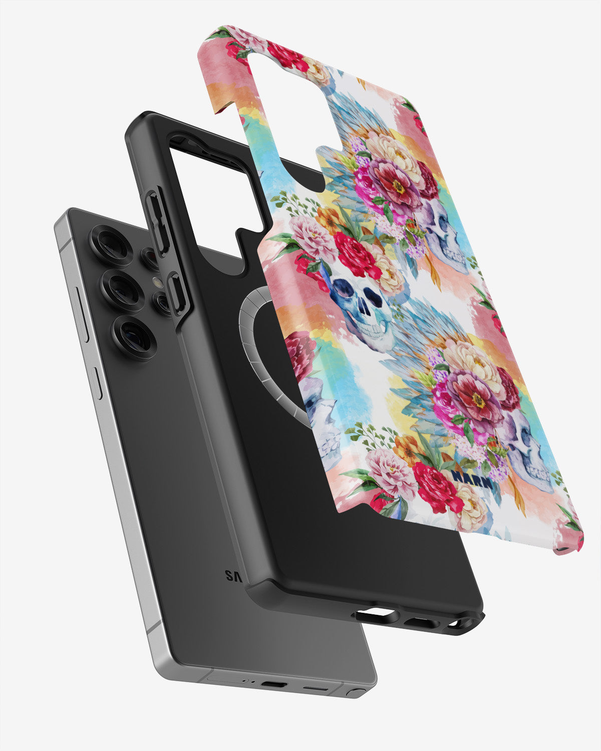 Samsung Galaxy S24 Ultra Tough Case – Flowered Skulls - View 2