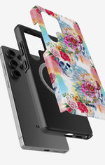 Samsung Galaxy S24 Ultra Tough Case – Flowered Skulls - View 2