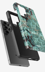 Samsung Galaxy S24 Ultra Tough Case – Green Marble - View 2