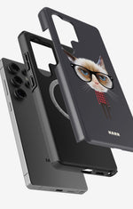 Samsung Galaxy S24 Ultra Tough Case – Hipster Cat - View 2
