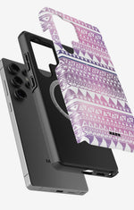 Samsung Galaxy S24 Ultra Tough Case – Purple Aztec - View 2