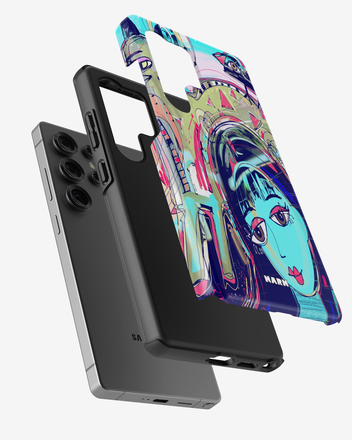 Samsung Galaxy S24 Ultra Tough Case – Abstract Cat - View 2