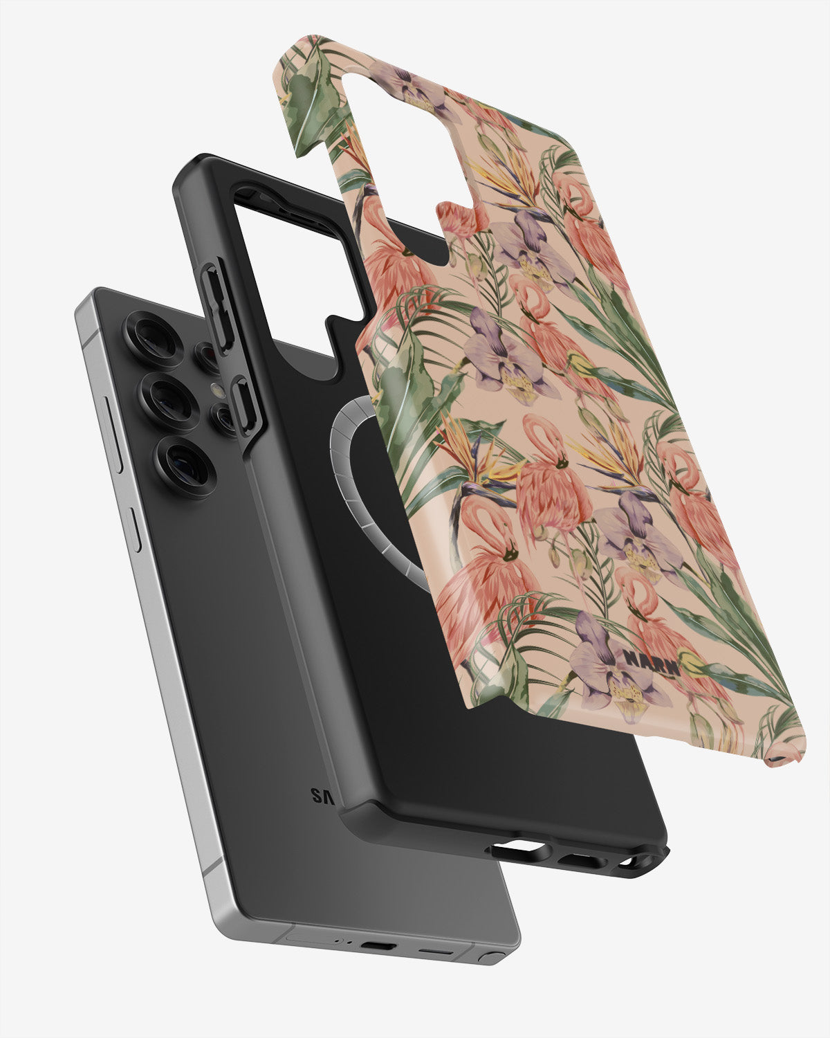 Samsung Galaxy S24 Ultra Tough Case – Flamingos & Flowers - View 2