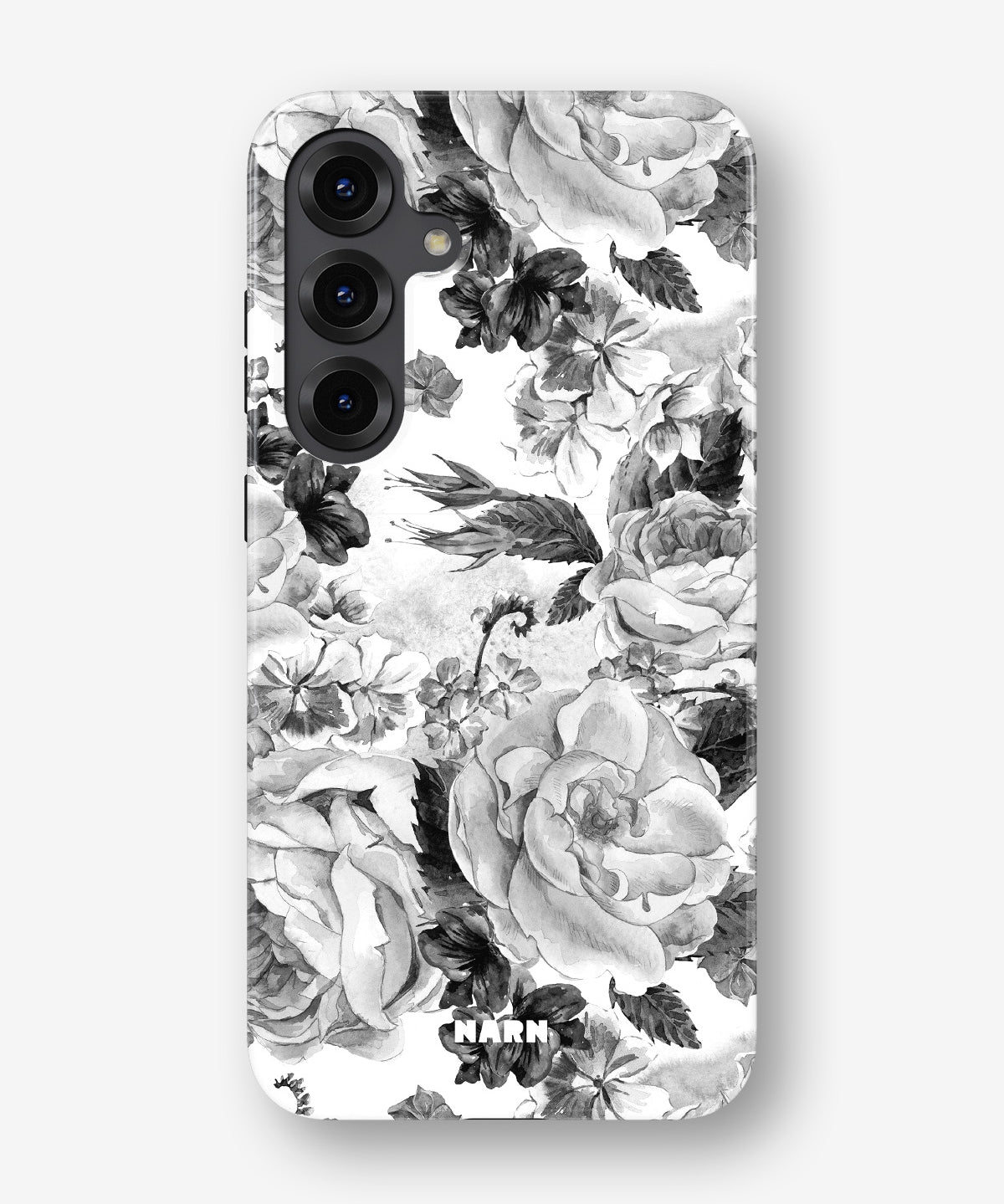 Samsung Galaxy S24 Plus Tough Case – Black & White Bloom - View 1