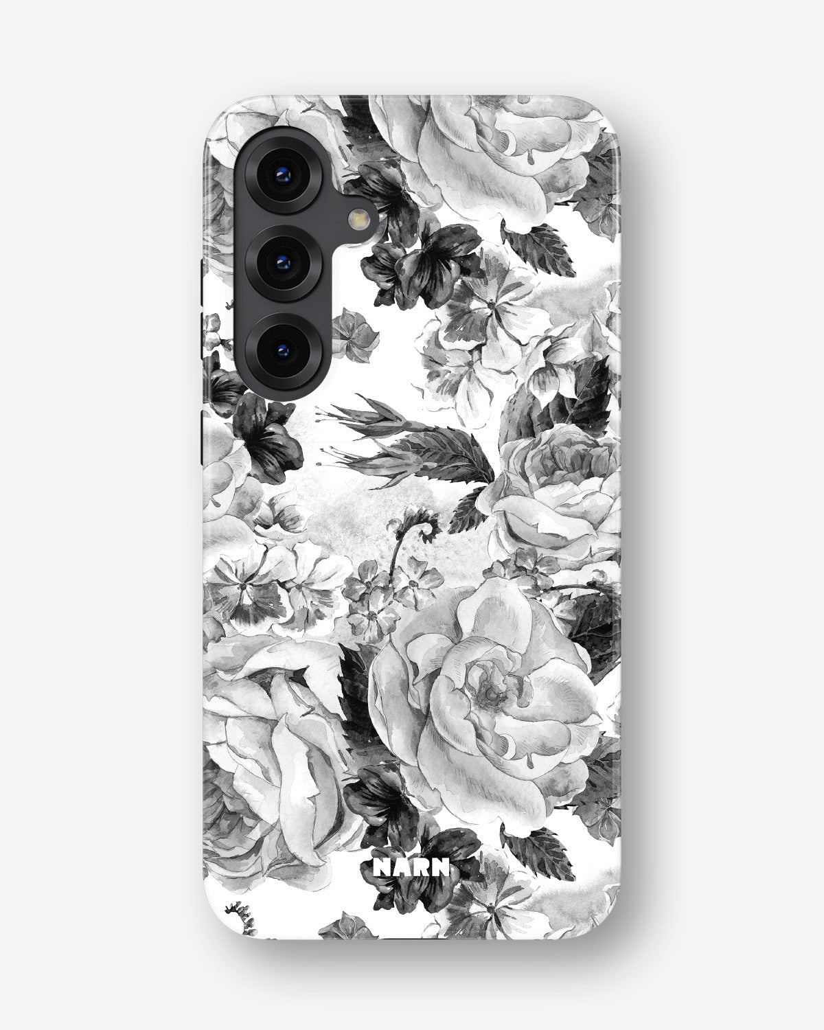 Samsung Galaxy S24 Plus Tough Case – Black & White Bloom - View 1