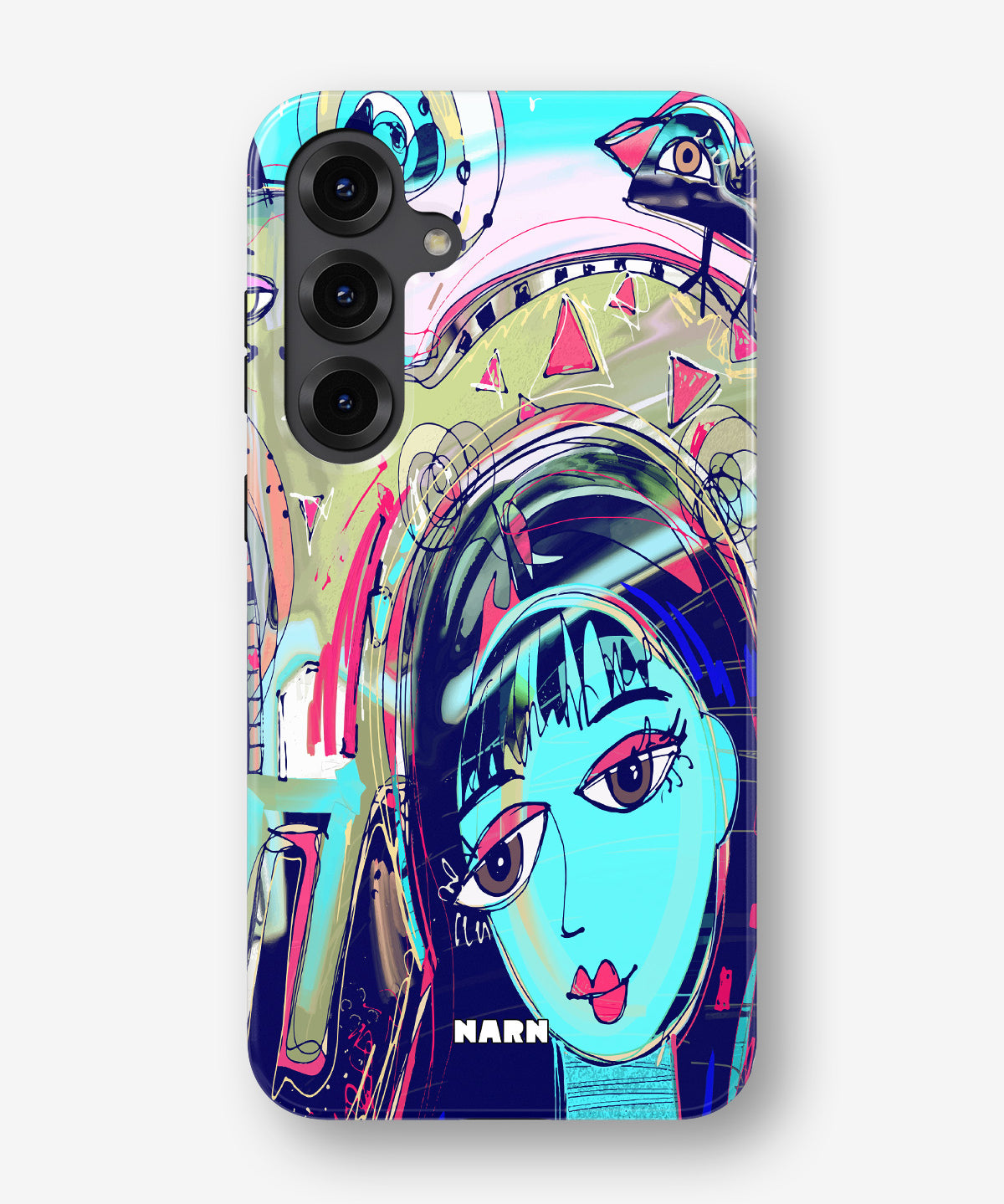 Samsung Galaxy S24 Plus Tough Case – Abstract Cat - View 1
