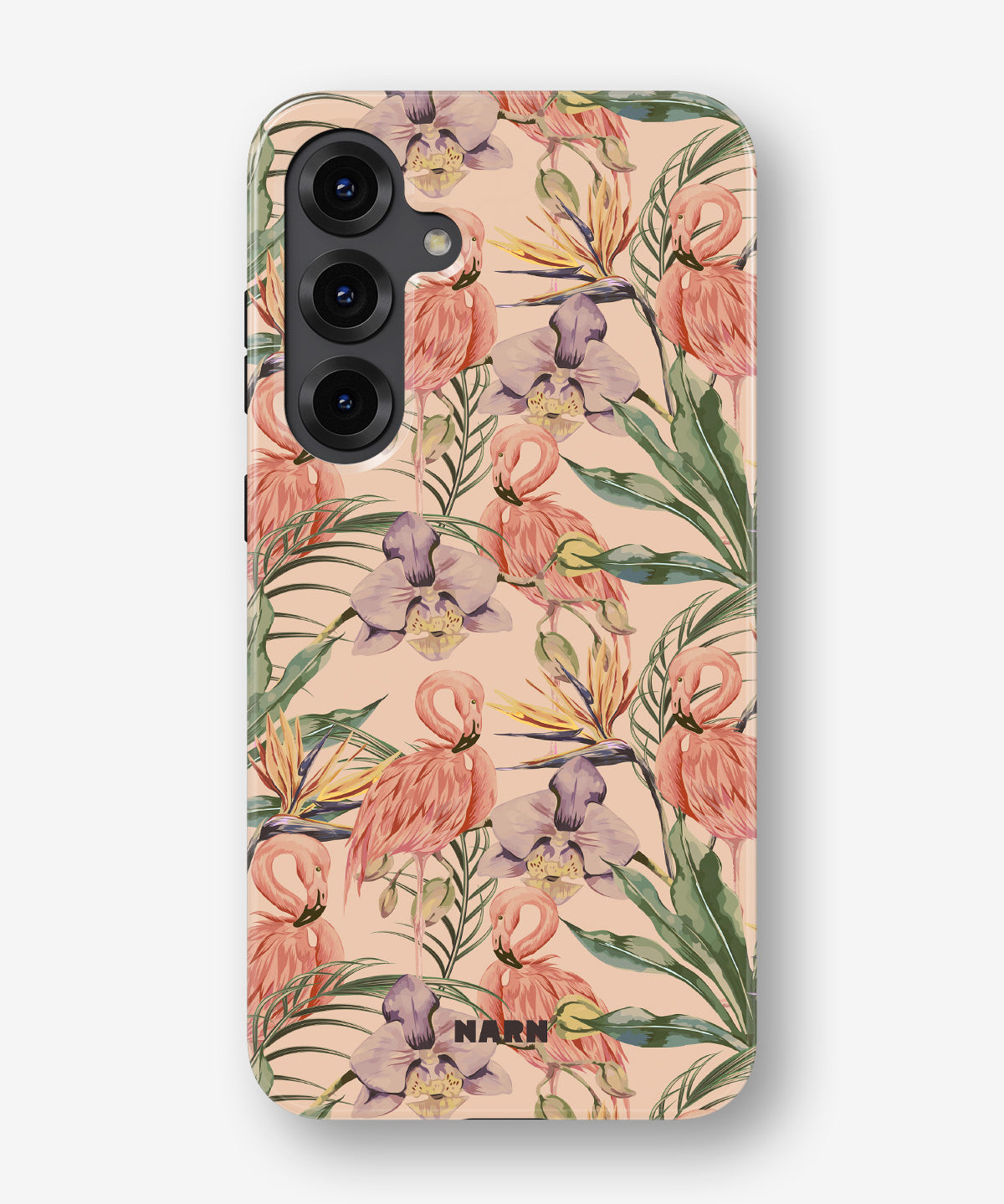 Samsung Galaxy S24 Plus Tough Case – Flamingos & Flowers - View 1