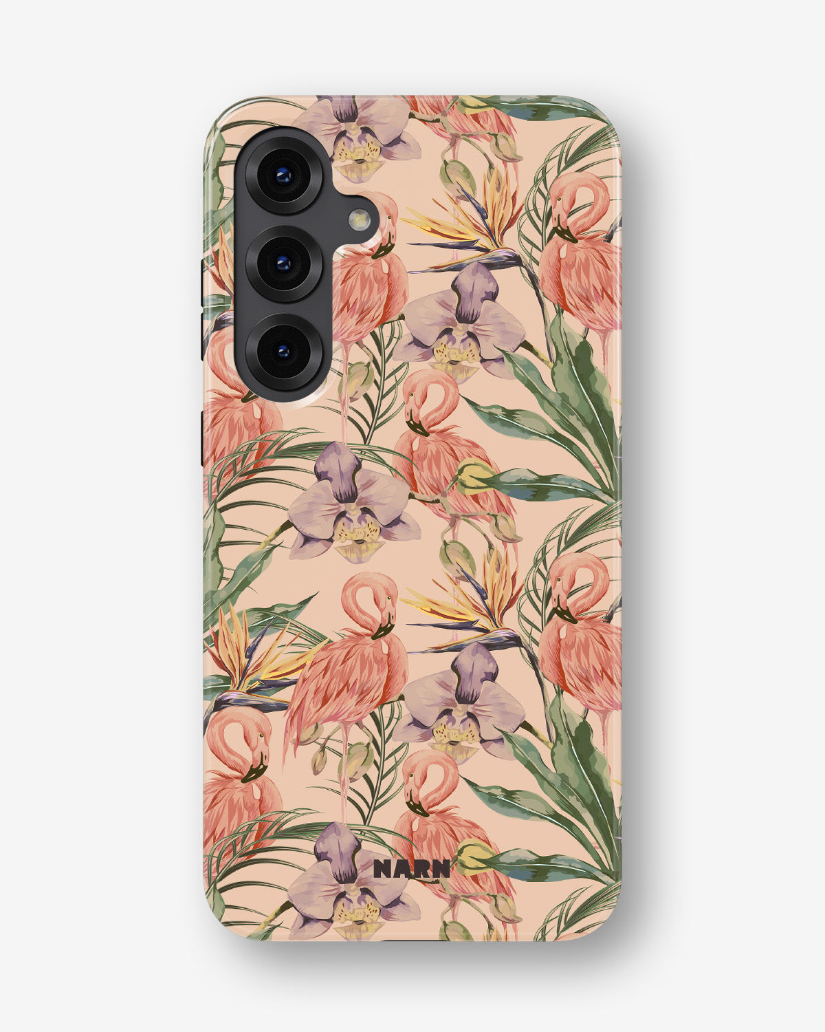 Samsung Galaxy S24 Plus Tough Case – Flamingos & Flowers - View 1