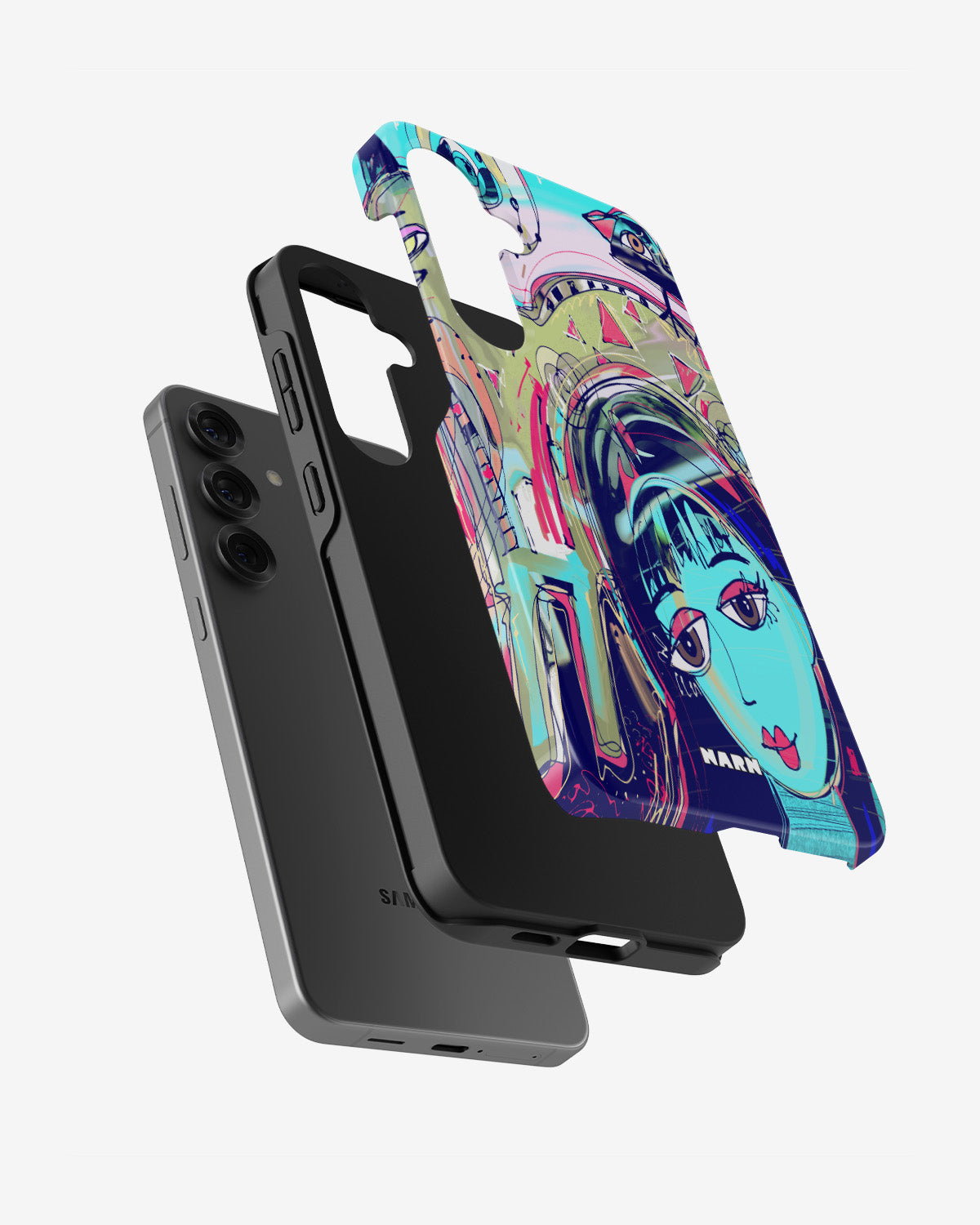 Samsung Galaxy S24 Plus Tough Case – Abstract Cat - View 2