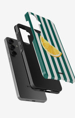 Samsung Galaxy S24 Plus Tough Case – Lemon Stripes - View 2