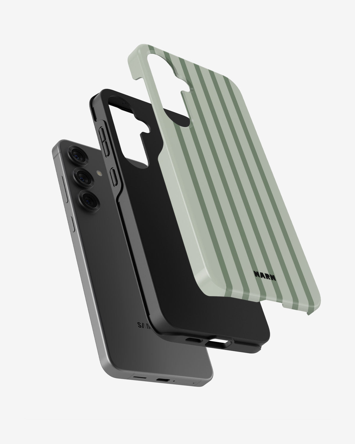 Samsung Galaxy S24 Plus Tough Case – Sage Stripes - View 2