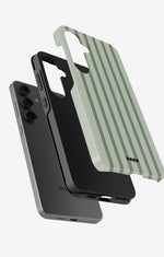 Samsung Galaxy S24 Plus Tough Case – Sage Stripes - View 2