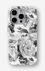 iPhone 12 Pro Max Tough Case – Black & White Bloom - View 1