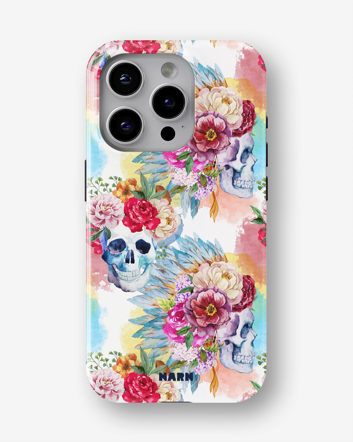 iPhone 12 Pro Max Tough Case – Flowered Skulls - View 1