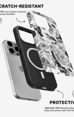 iPhone 12 Pro Max Tough Case – Black & White Bloom - View 2