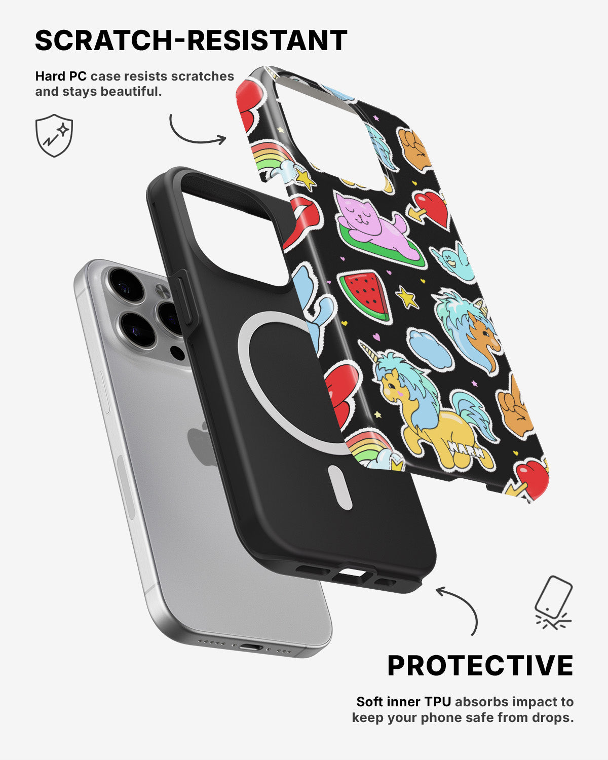 iPhone 12 Pro Max Tough Case – Cute Stickers - View 2
