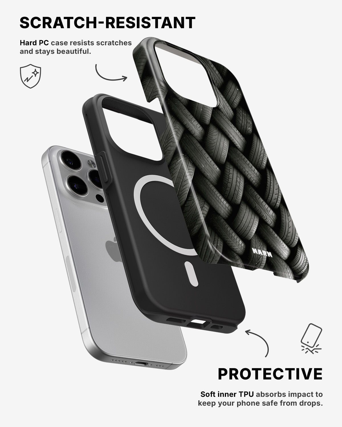 iPhone 12 Pro Max Tough Case – Tires Wall - View 2