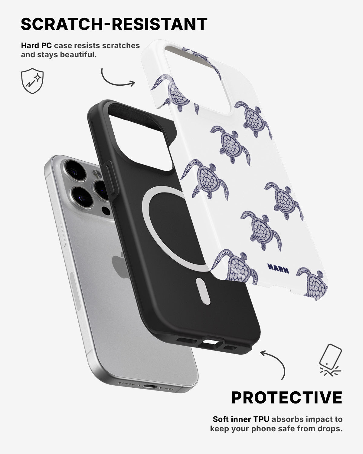 iPhone 12 Pro Max Tough Case – Blue Turtles - View 2