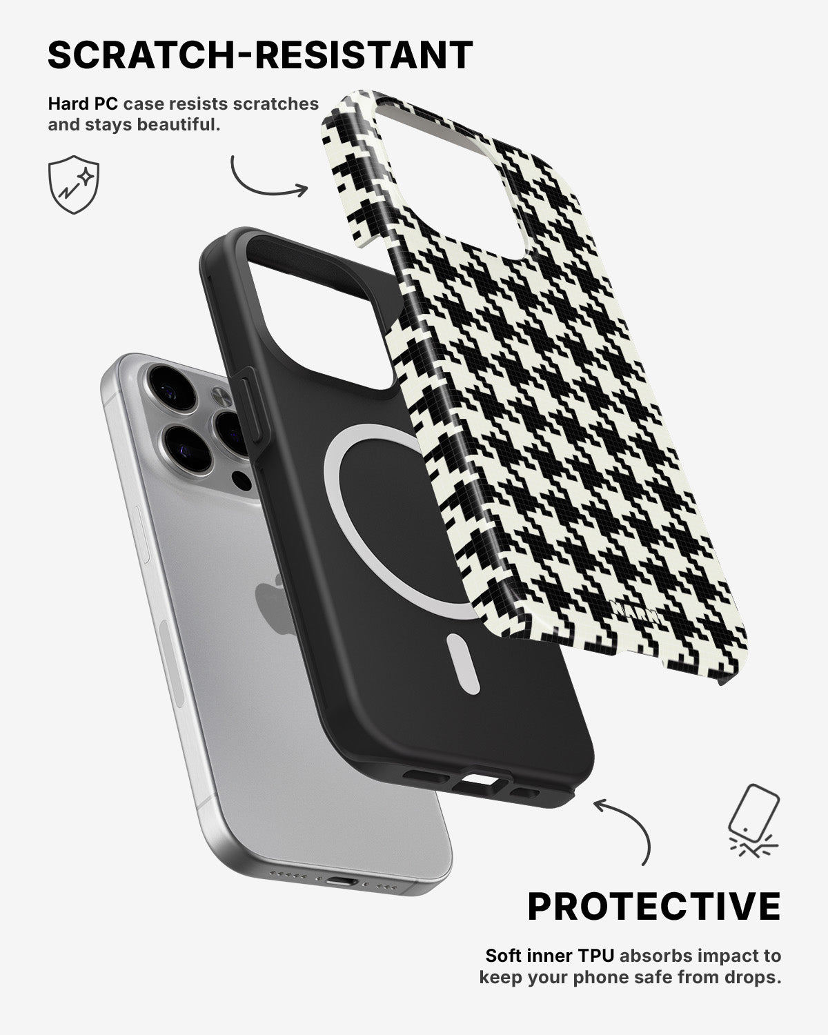 iPhone 12 Pro Max Tough Case – Houndstooth - View 2
