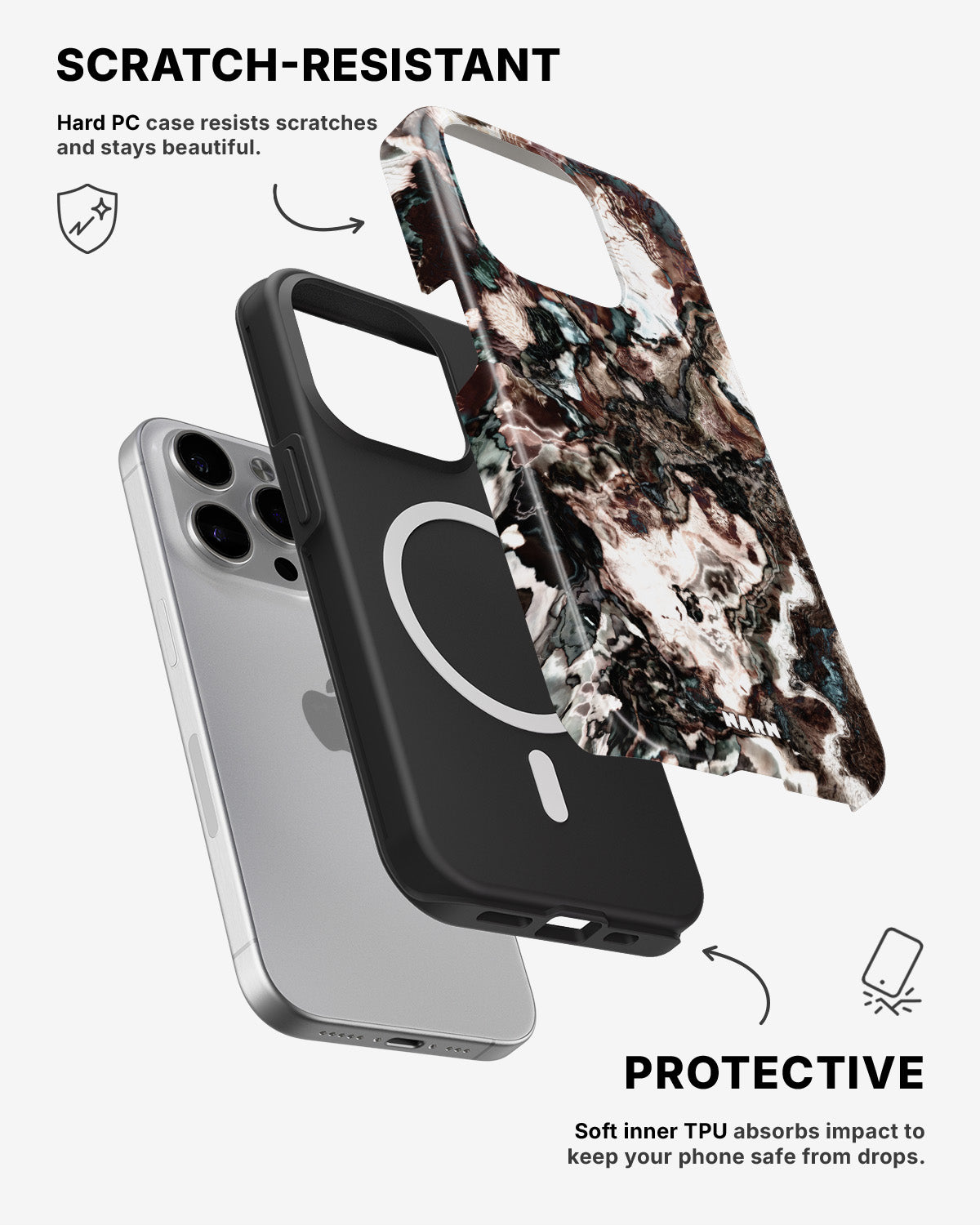 iPhone 12 Pro Max Tough Case – Marble Brown - View 2