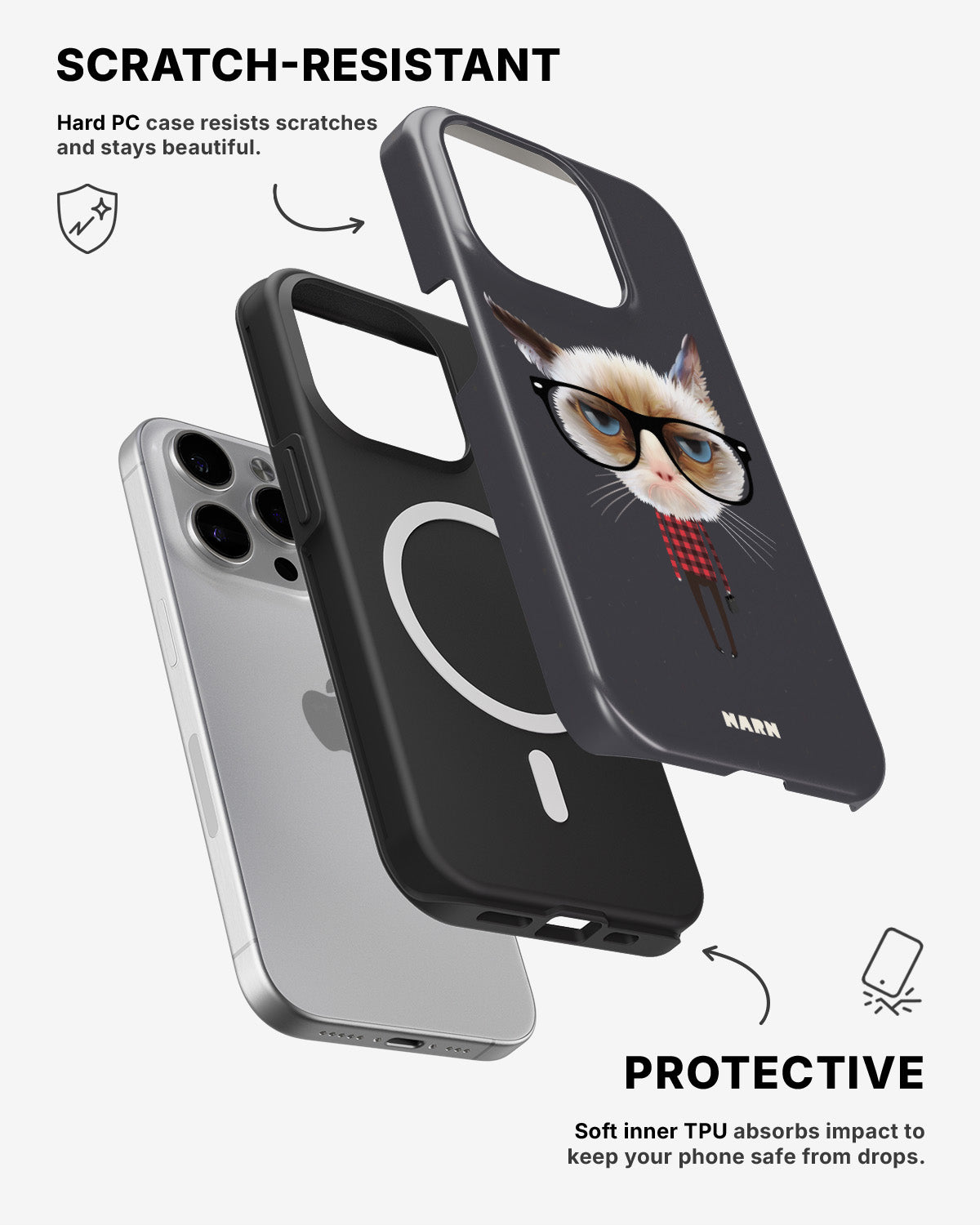 iPhone 12 Pro Max Tough Case – Hipster Cat - View 2