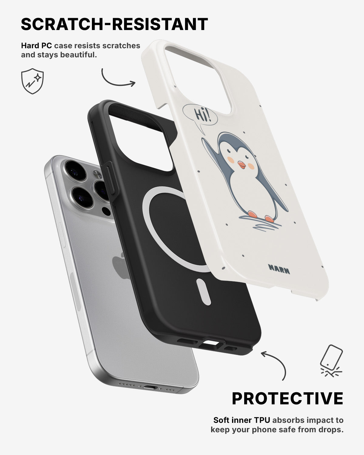 iPhone 12 Pro Max Tough Case – Cute Penguin - View 2