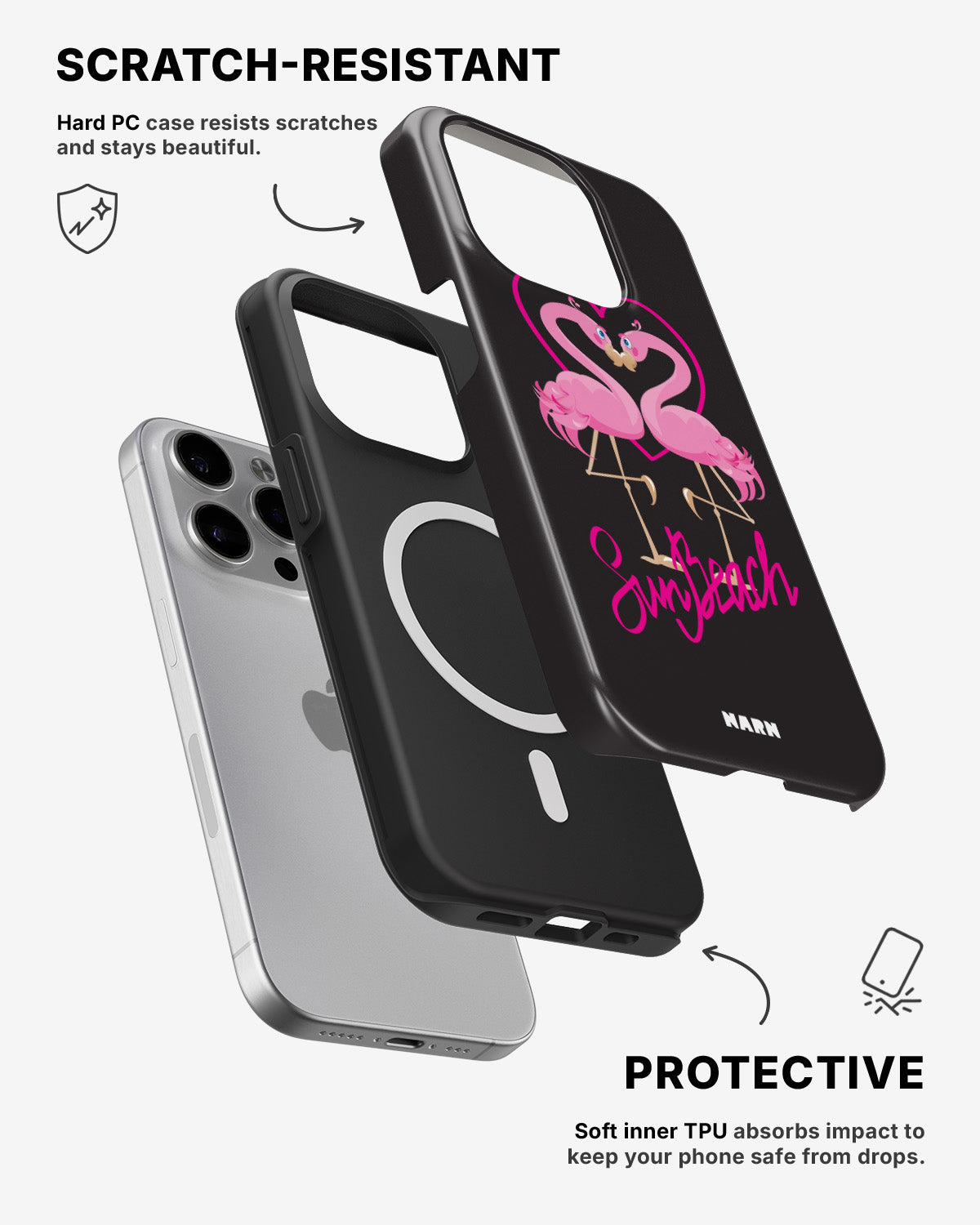 iPhone 12 Pro Max Tough Case – Beach Flamingo - View 2