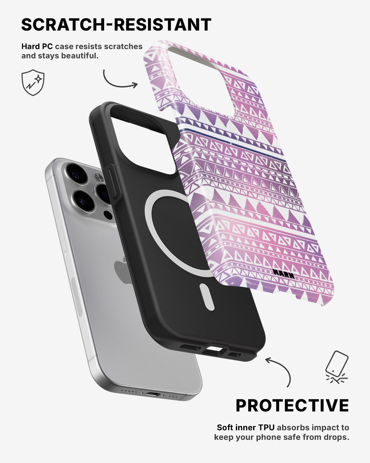 iPhone 12 Pro Max Tough Case – Purple Aztec - View 2