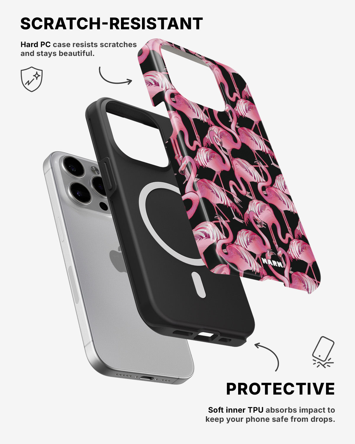 iPhone 12 Pro Max Tough Case – Flamingos - View 2