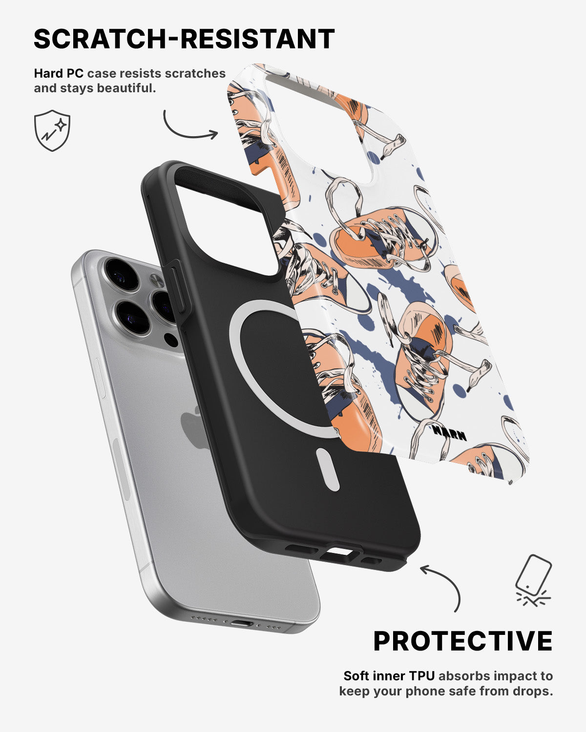 iPhone 12 Pro Max Tough Case – Apricot Sneakers - View 2