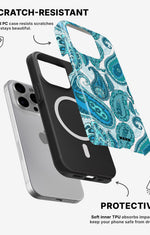 iPhone 12 Pro Max Tough Case – Turquoise Paisley - View 2
