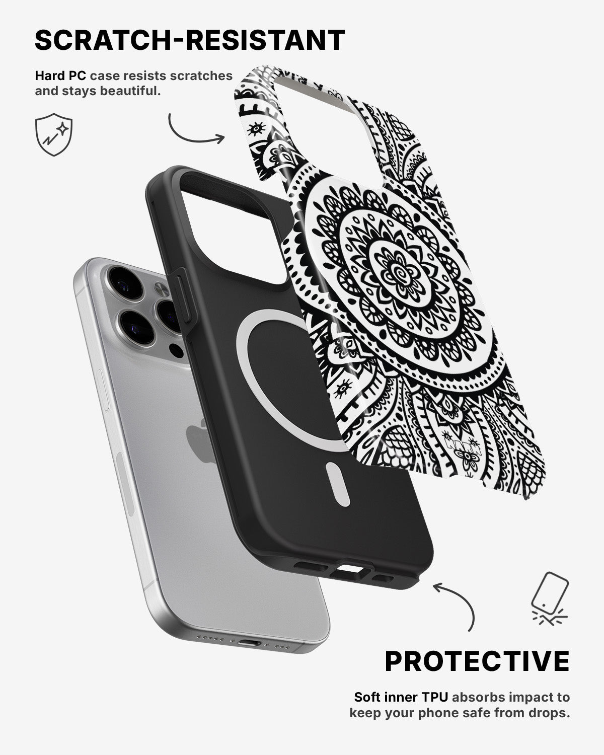 iPhone 12 Pro Max Tough Case – Henna Mandala - View 2